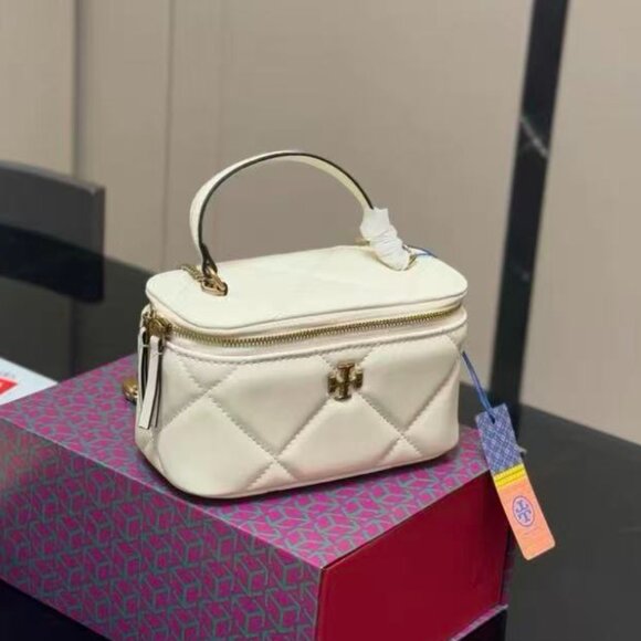 Tory Burch Handbags - Tory Burch White Quilted Mini Bag with Gold Accents
